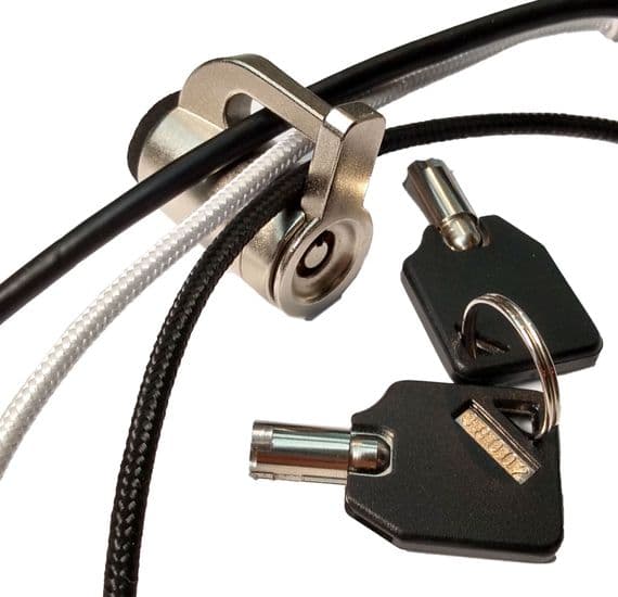 armourdog® keyed system lock with keyboard & mouse cable trap for Kensington slots