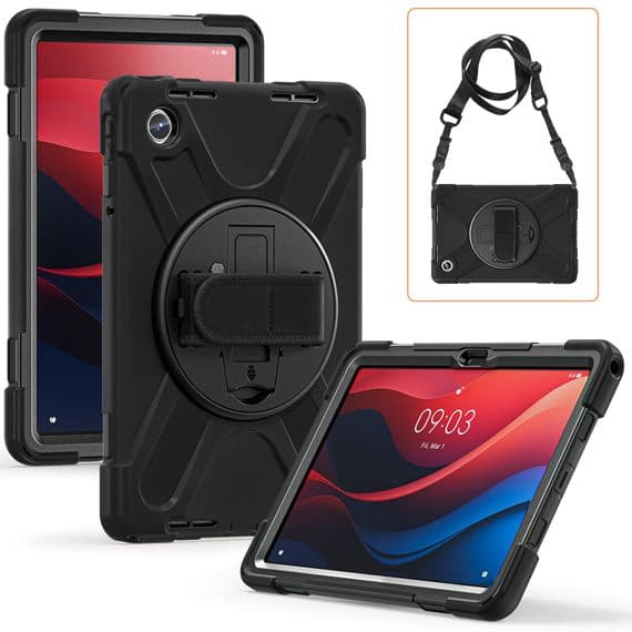 armourdog® rugged case for Lenovo Tab K11 tablet with hand/shoulder strap and kick stand