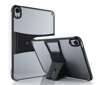 iPad mini 7 lightweight bumper case with kick stand and tempered glass screen protector