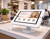 modloc® modular steel tablet security enclosure kiosk with desk mount