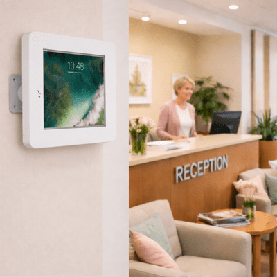 modloc® modular steel tablet security enclosure kiosk with Ultraflex wall mount