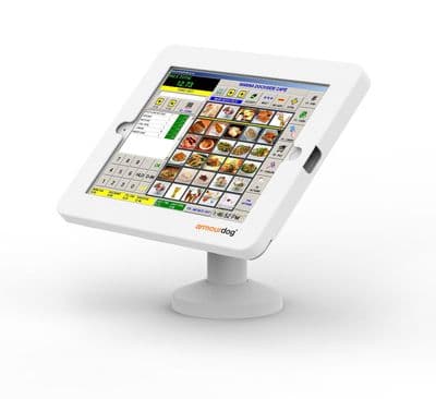 modloc® secure tablet POS kiosk with swivel mount iPad 10.2 2018 / 2020 / 2021 in white