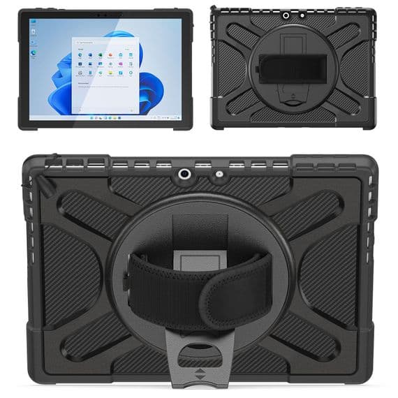 Custodia Antiurto TPU+PC Con Manico E Supporto 360° Per Microsoft Surface Pro 9/10/11 - Foto 3