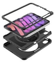Rugged 360 grip case for the Apple iPad Mini 6 Incl. tempered glass screen and stylus holder
