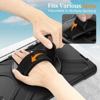 Rugged case for Apple 10.9 2022 iPad with hand & shoulder strap & glass screen protector