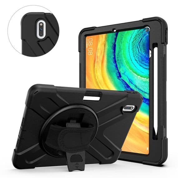 Rugged case for Huawei Matepad Pro 10.8 with hand/shoulder strap and kick stand