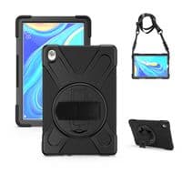 Rugged case for Huawei MediaPad M6 10.8 with hand/shoulder strap and kick stand