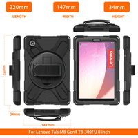 Rugged case for Lenovo Tab M8 4th gen with hand/shoulder strap and kick stand