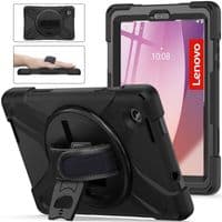 Rugged case for Lenovo Tab M8 4th gen with hand/shoulder strap and kick stand