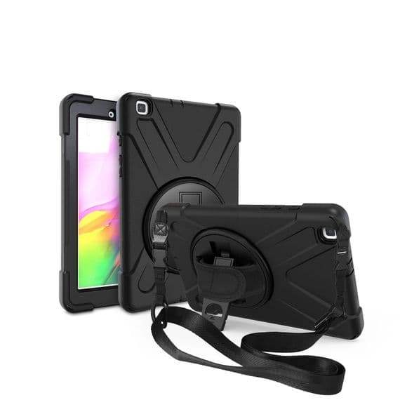 Rugged case for Samsung Tab A 8 T290 / 295 with kick stand, hand and shoulder strap