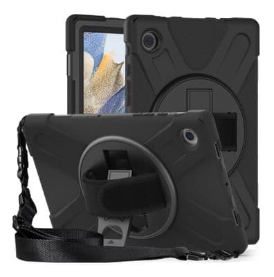 Rugged case for Samsung Tab A8 10.5 X200/205 with kick stand, hand and shoulder strap