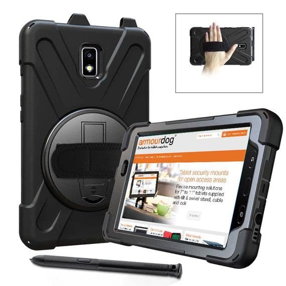 Rugged case for Samsung Tab Active2 8.0 T390 / T395 with kick stand, hand and shoulder strap