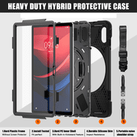 Rugged case for Samsung Tab S9 FE with kick stand, hand and shoulder strap