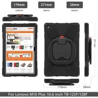 Rugged 'ring' case for Lenovo Tab M10 Plus 3rd gen 10.6 shoulder strap and kick stand