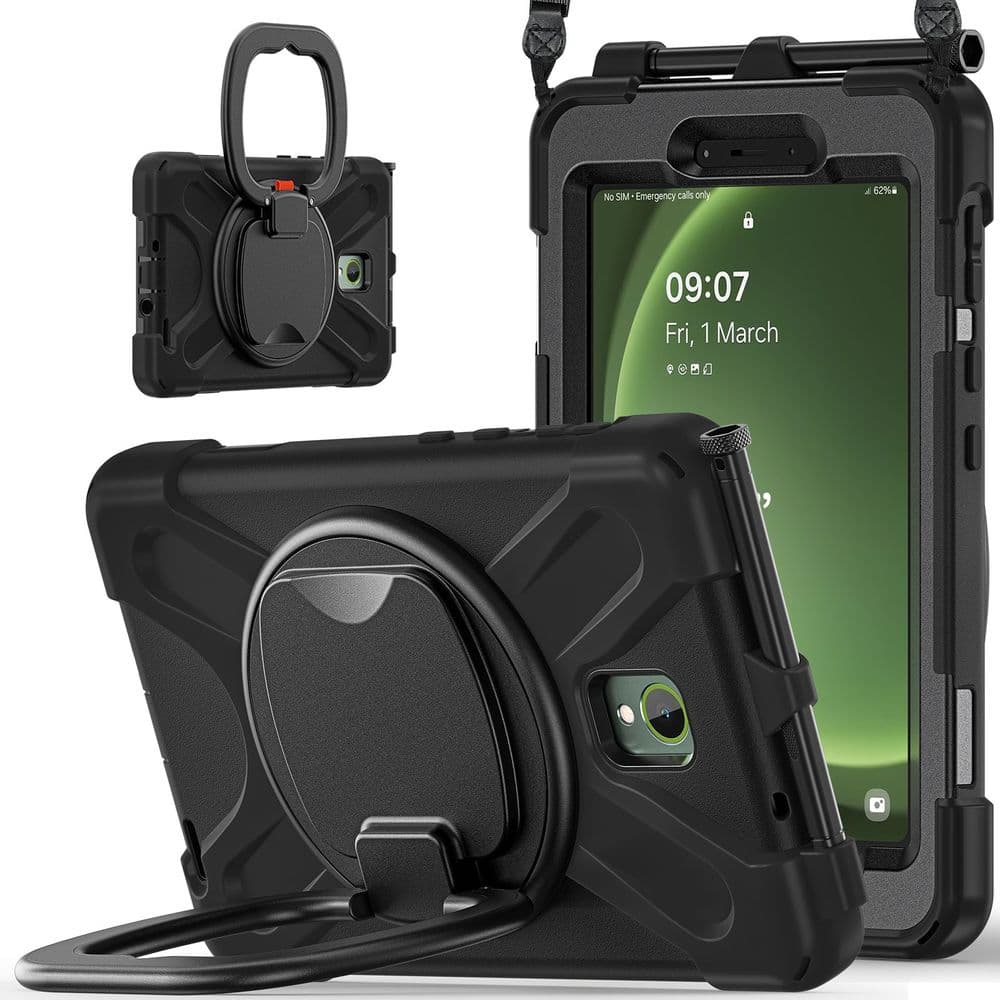 Rugged ring case for Samsung Tab Active3 with kick stand hand and ...