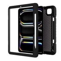 Slimline case for Apple iPad Pro 11 (2024) with hand & shoulder strap & glass screen protector