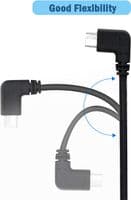 Type C  to Type C charge cable. Five metres in length with right angled head in black