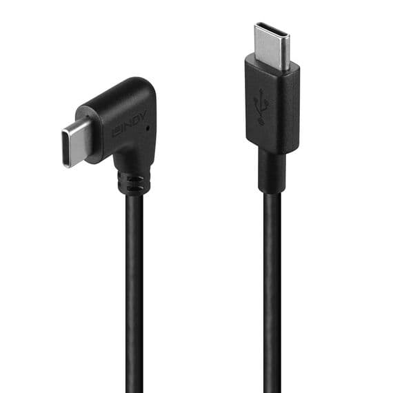 Type C  to Type C charge cable. Five metres in length with right angled head in black