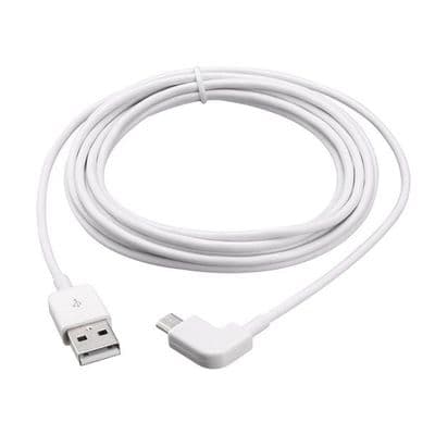 USB Type-C charge cable. Two metres in length with angled head in white
