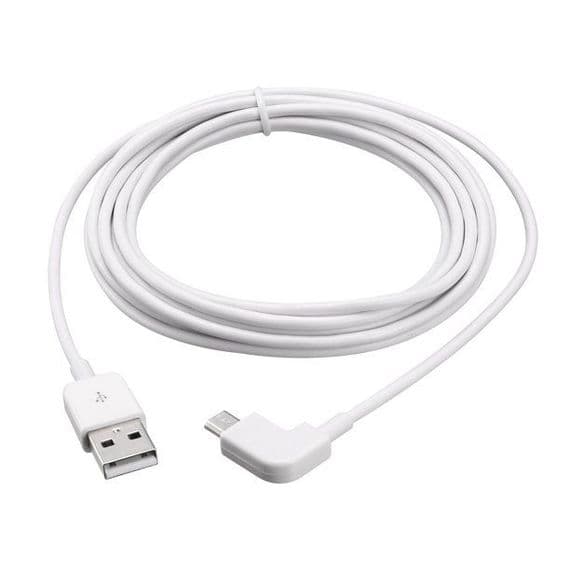 USB Type-C charge cable. Two metres in length with angled head in white
