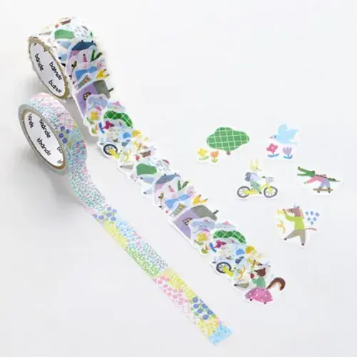 *Bande - Masking Roll Washi Stickers - Animal City & Flower Garden