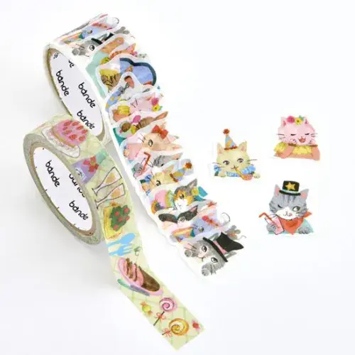*Bande - Masking Roll Washi Stickers - Cat Party