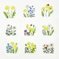 *Bande - Masking Roll Washi Stickers - Dandelion Fields