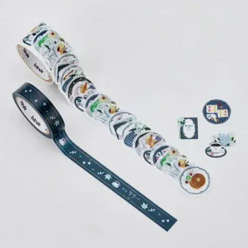 *Bande - Masking Roll Washi Stickers - Double Roll - Cafe Lily