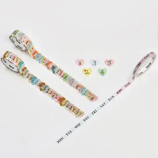 Bande - Masking Roll Washi Stickers - Double Roll - Date Sticker & Day ...