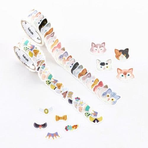 *Bande - Masking Roll Washi Stickers - Double Roll - Okegae Cat
