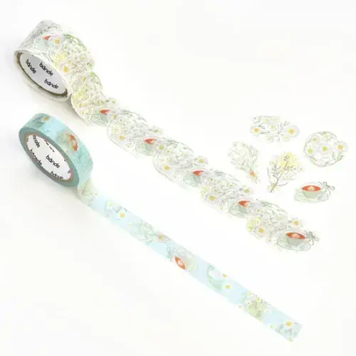 *Bande - Masking Roll Washi Stickers - Double Roll - Rosemary Flower Words