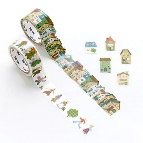 *Bande - Masking Roll Washi Stickers - Double Roll - Yasashisa Colour City