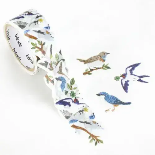 *Bande - Masking Roll Washi Stickers - Little Birds in the Embroidery Forest