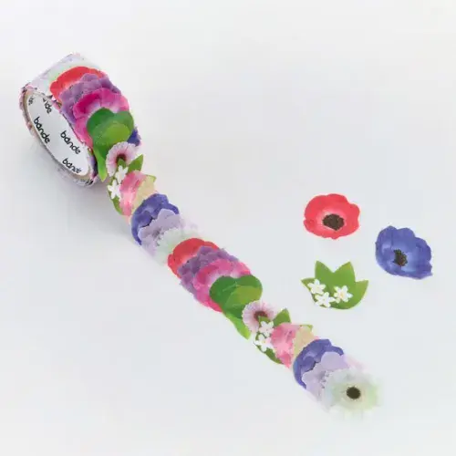 *Bande - Masking Roll Washi Stickers - Purple Anemone Bouquet