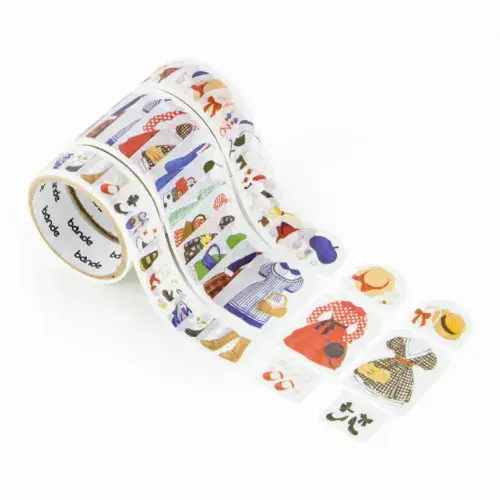 **Bande - Masking Roll Washi Stickers - Retro Outfit - Cinema Lady