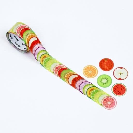 *Bande - Masking Roll Washi Stickers - Sliced Fruit & Veg
