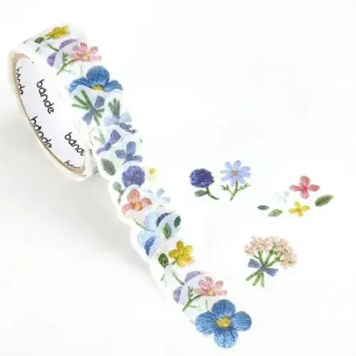 *Bande - Masking Roll Washi Stickers - Small Flowers Blooming in the Embroidery Forest