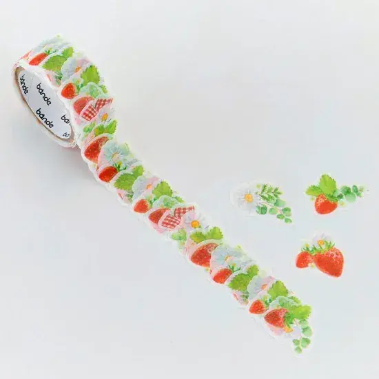 *Bande - Masking Roll Washi Stickers - Strawberry Wreath