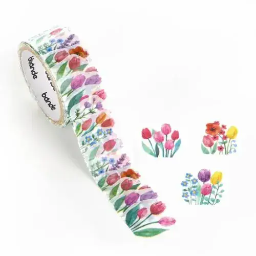 *Bande - Masking Roll Washi Stickers - Tulip Fields