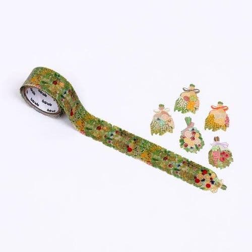*Bande - Masking Roll Washi Stickers - Vintage Swag Flower Bloom