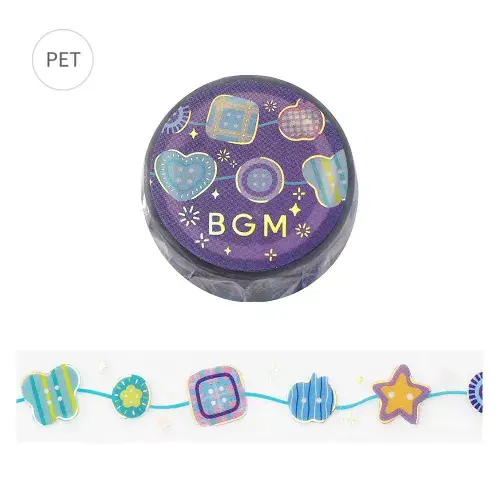 *BGM - Clear Tape - Life Collection - Colourful Button