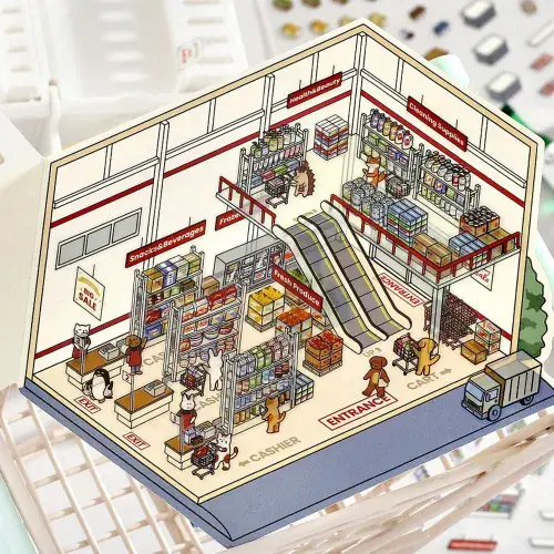 *BGM - Diorama 2.5D - Seal Stickers - Supermarket