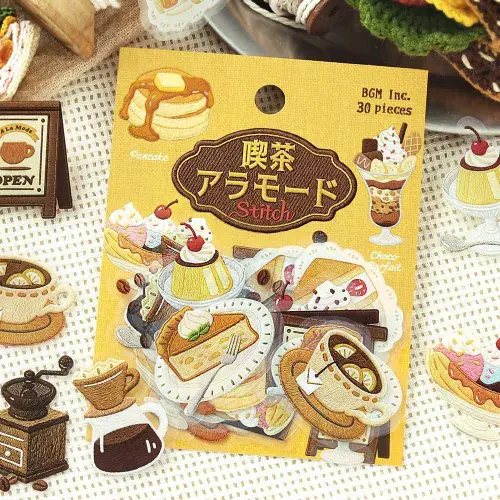 **BGM - Flake Stickers - Cafe Alamode - Embroidery Yellow