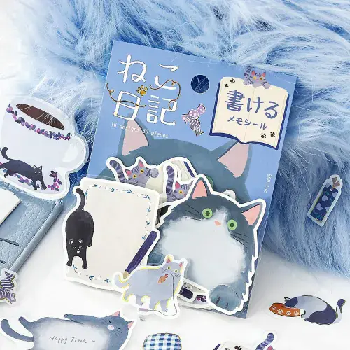 *BGM - Flake Stickers - Cat Dairy - Blue