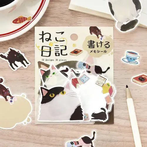 **BGM - Flake Stickers - Cat Dairy - Kuro