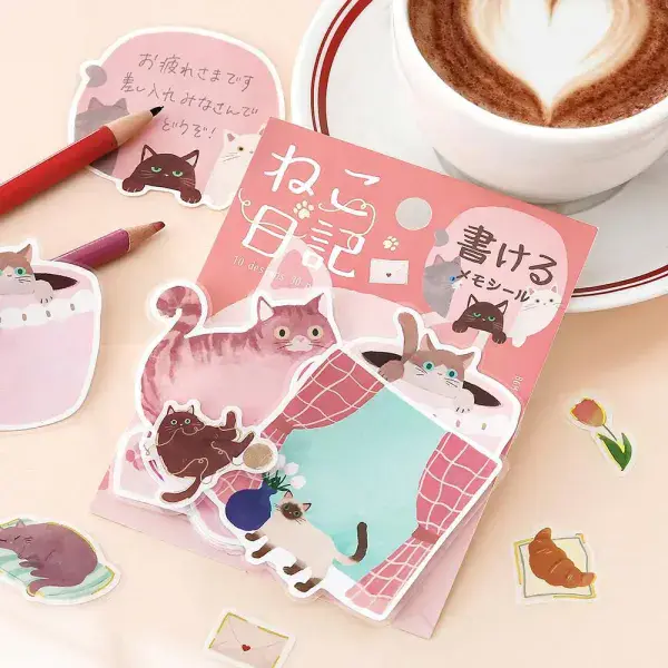 *BGM - Flake Stickers - Cat Dairy - Pink