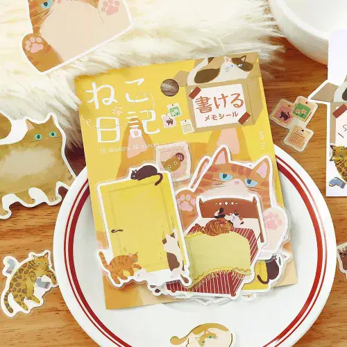 **BGM - Flake Stickers - Cat Dairy - Yellow