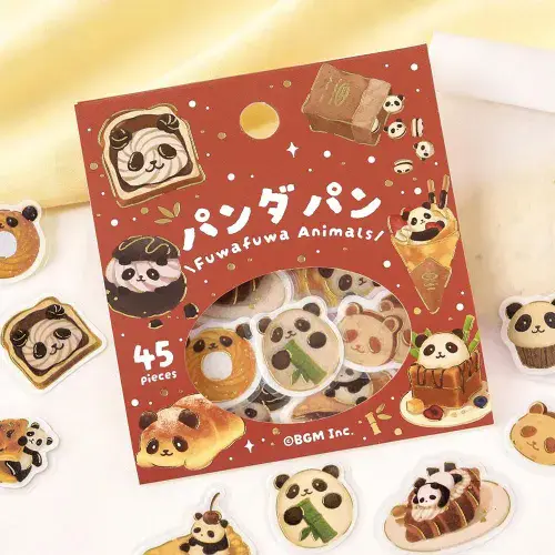 **BGM - Flake Stickers - Fluffy Animals #2 - Panda Bread