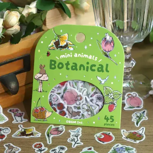 *BGM - Flake Stickers - Mini Mini Animals - Botanical