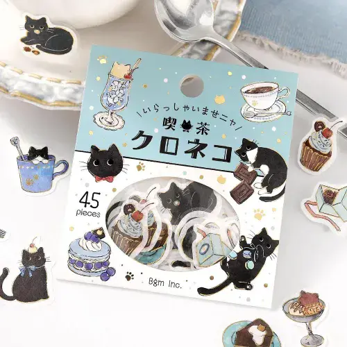 *BGM - Flake Stickers - Welcome Meow - Cafe Kuroneko